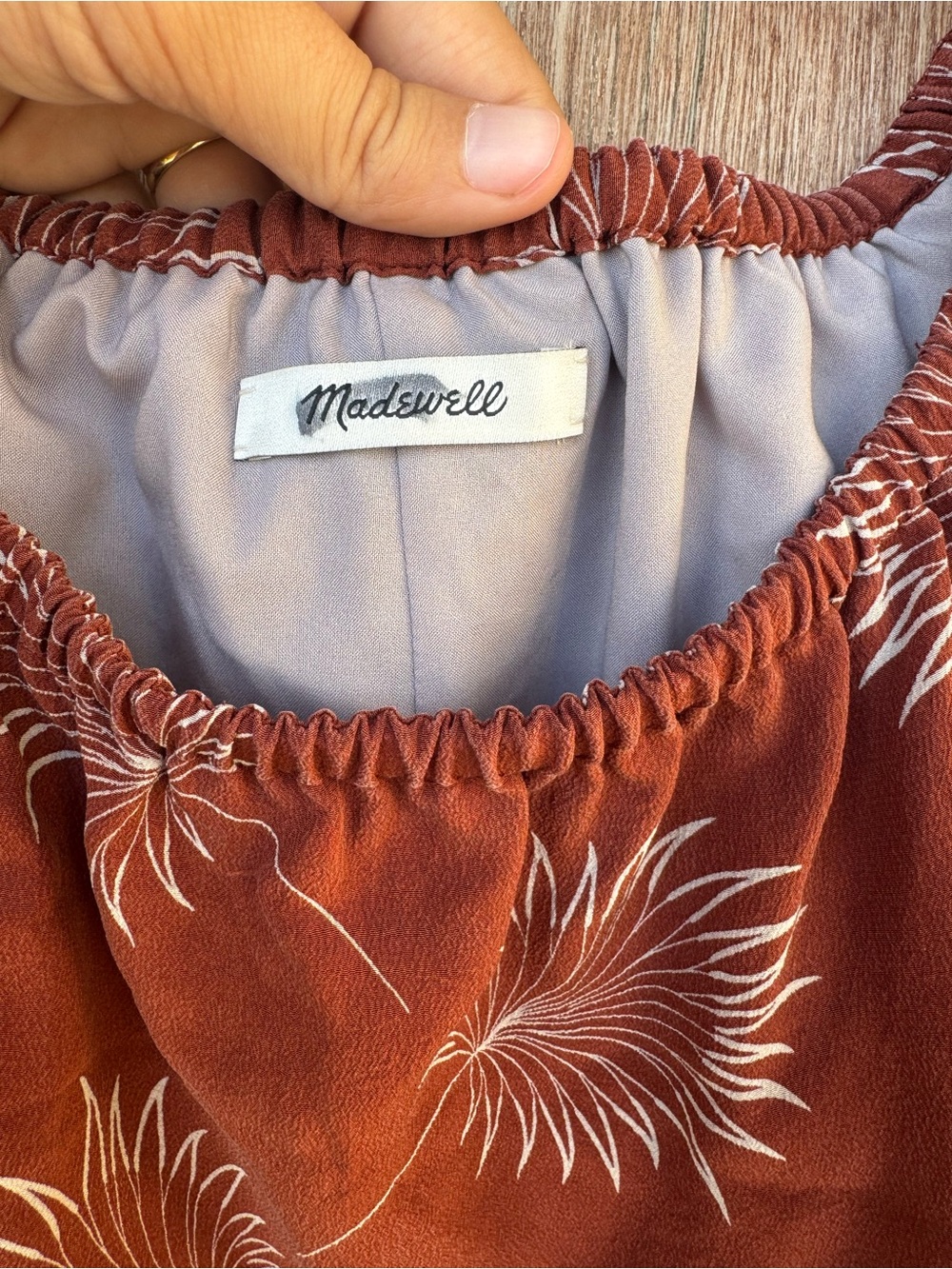 Madewell Rust Floral Off Shoulder Dress - Picture 2 of 4